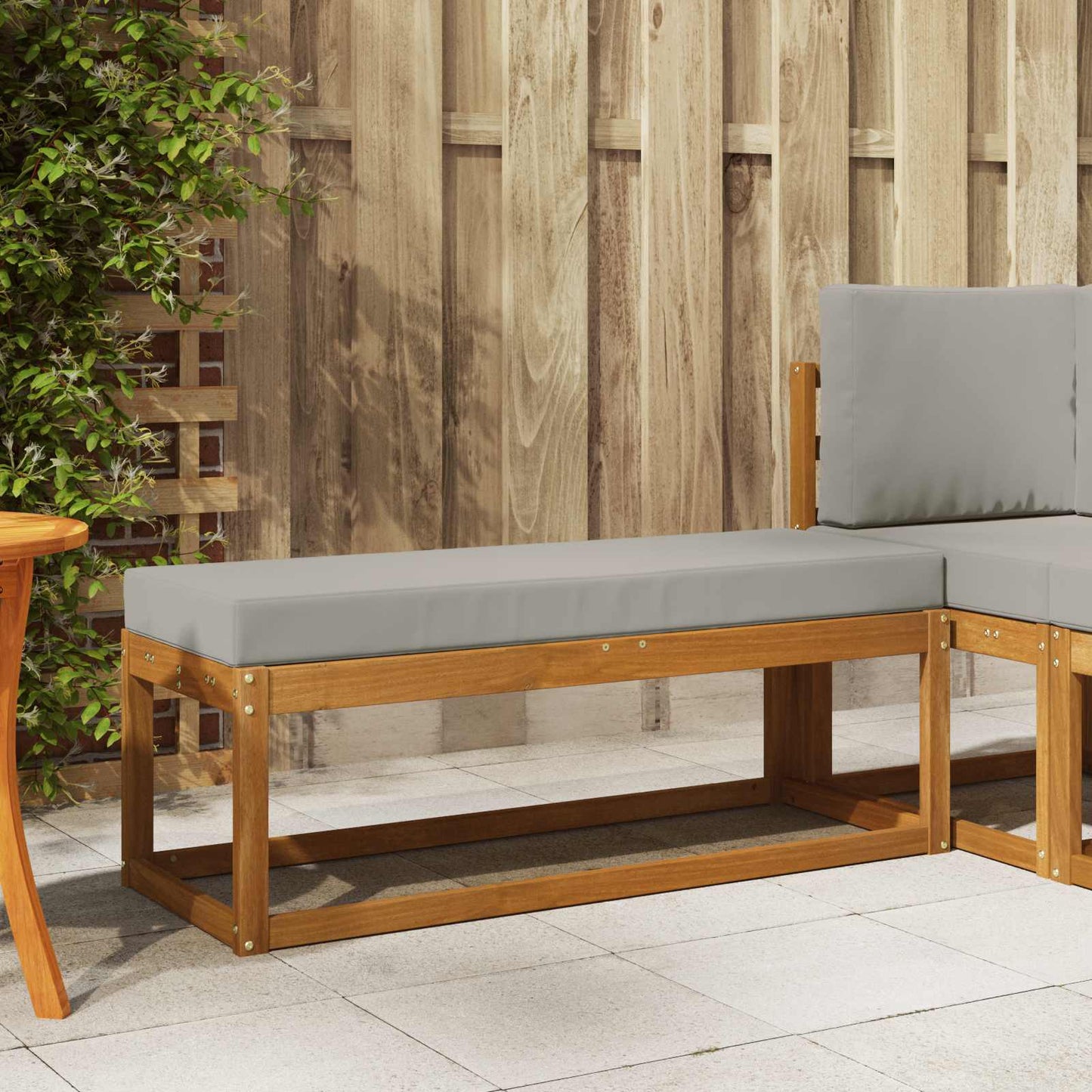 Outdoor Hocker Bank 115 X 43 X 37 Cm Massivholz Akazie