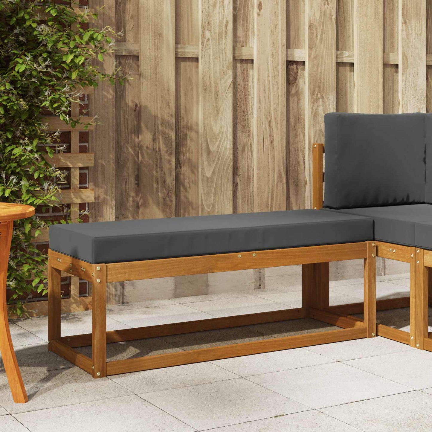 Outdoor Hocker Bank 115 X 43 X 37 Cm Massivholz Akazie
