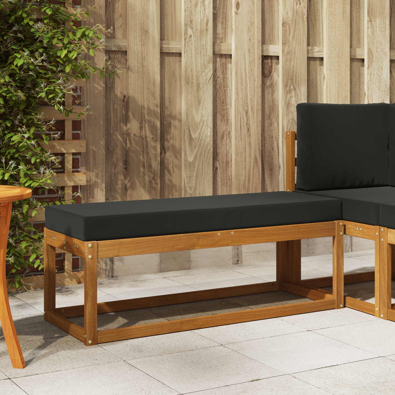 Outdoor Hocker Bank 115 X 43 X 37 Cm Massivholz Akazie