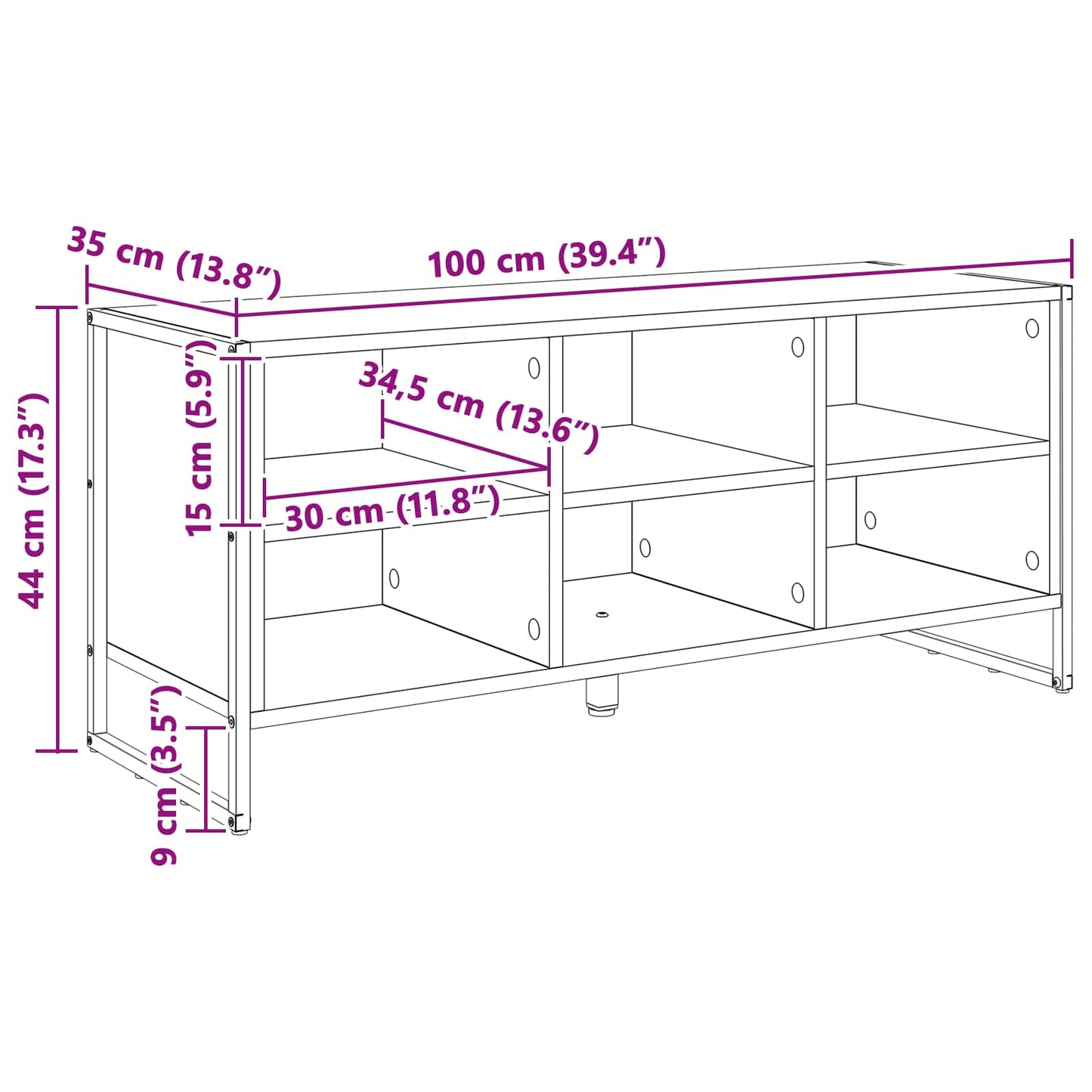 Schuhschrank Mit Speicher 100 X 35 X 44 Cm