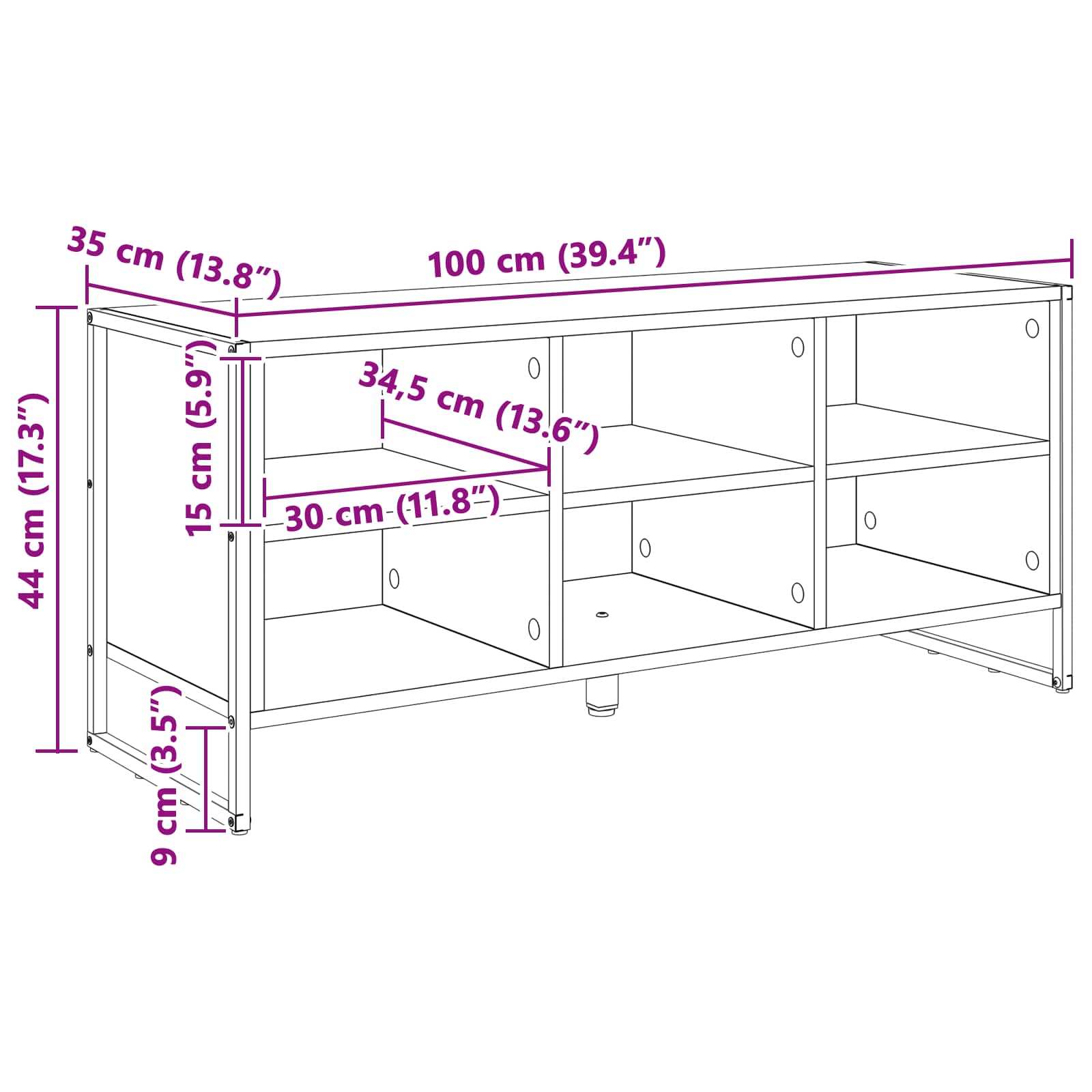 Schuhschrank Mit Speicher 100 X 35 X 44 Cm