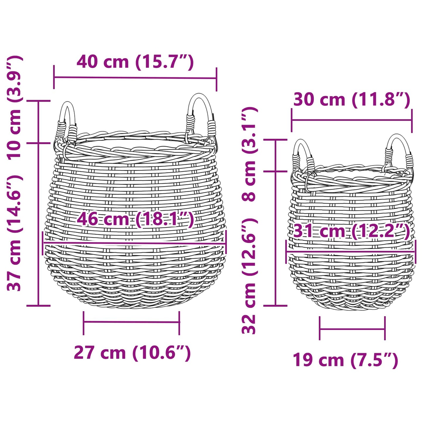 Blumentopf Körbchen Mit Speicher 2 Pcs Lacak Rattan