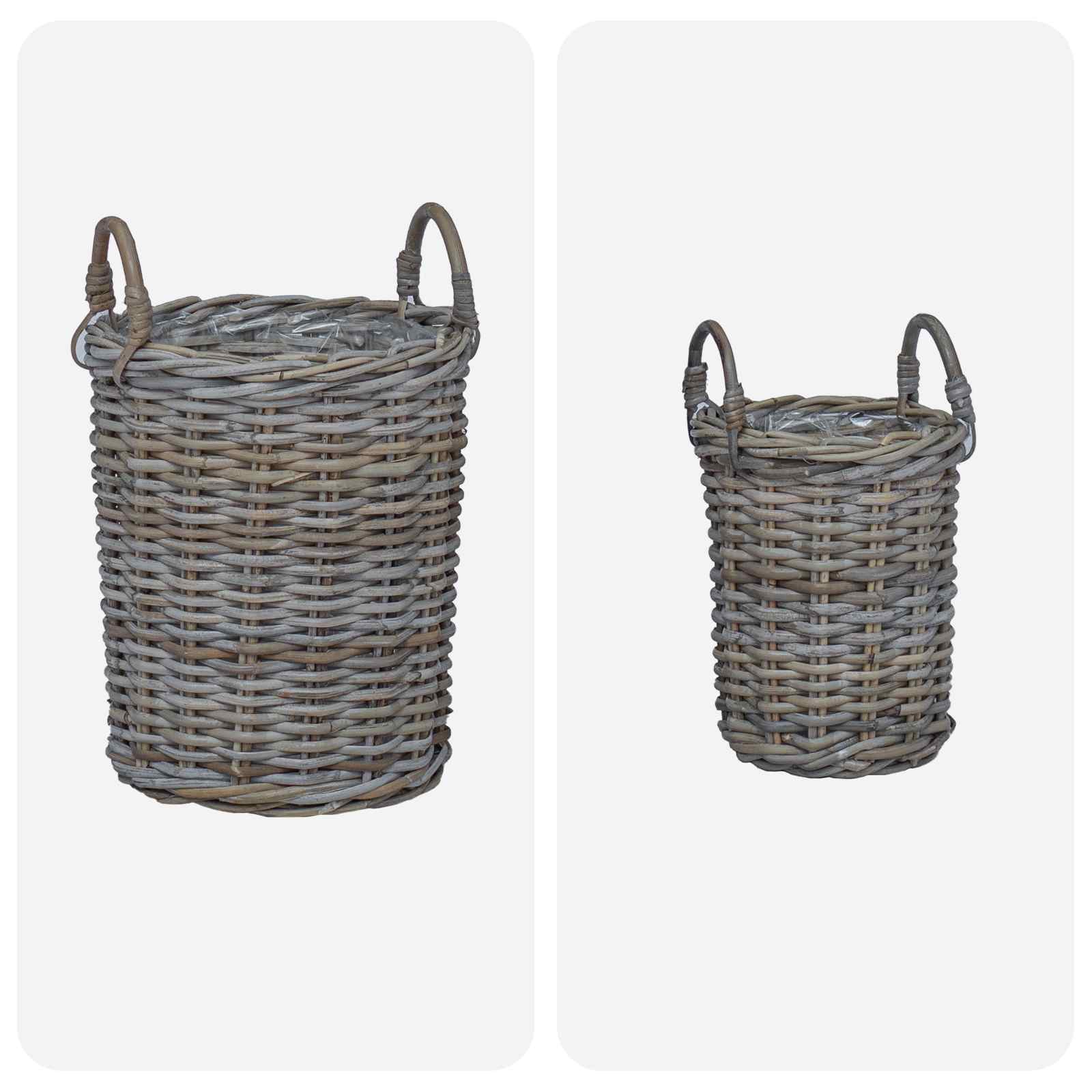 Blumentopfkorb Mit Speicher 2 Pcs Kubu Rattan