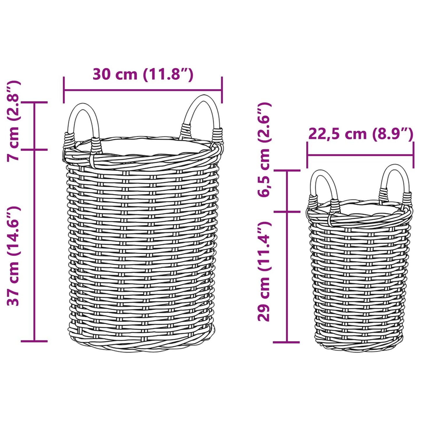 Blumentopfkorb Mit Speicher 2 Pcs Kubu Rattan
