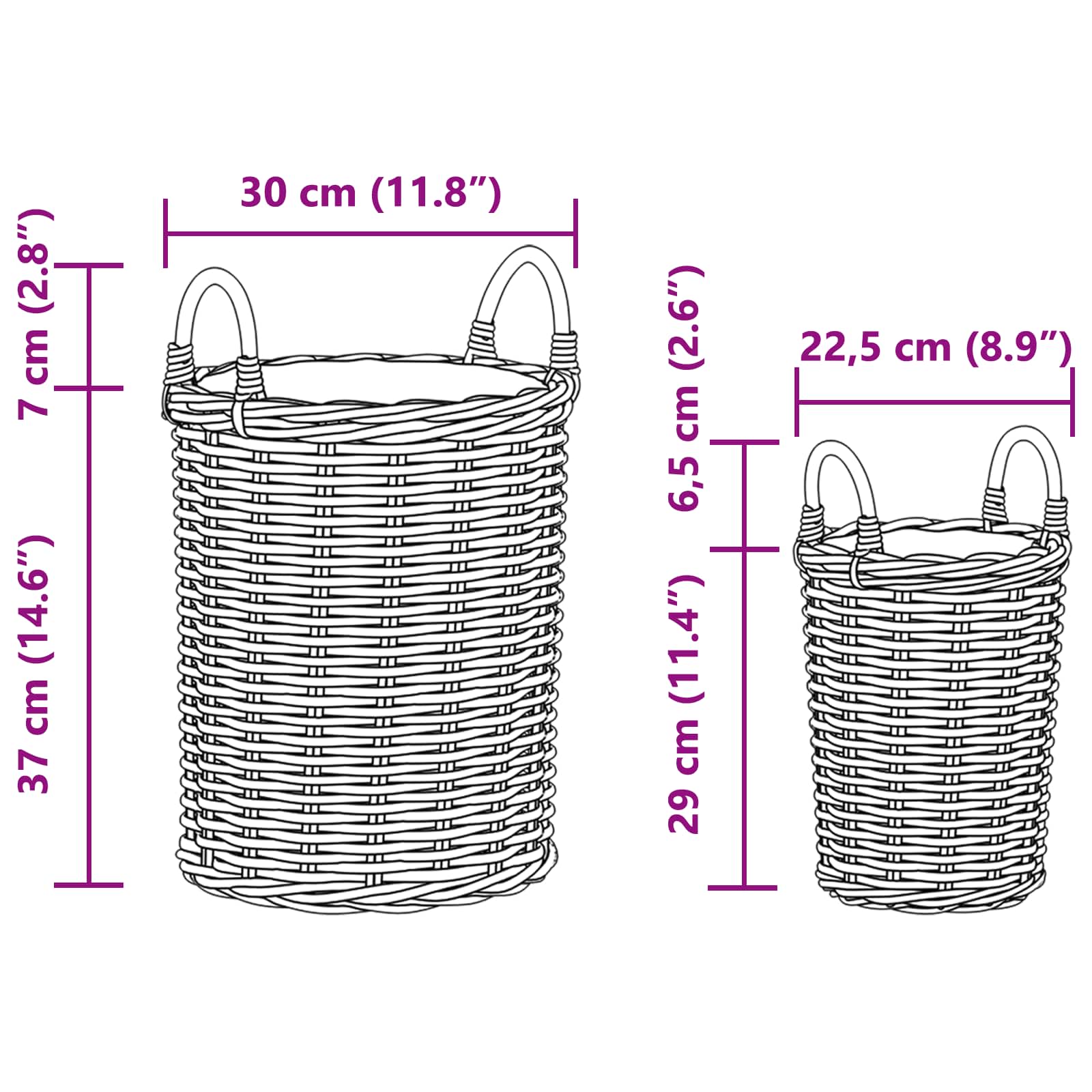 Blumentopfkorb Mit Speicher 2 Pcs Kubu Rattan