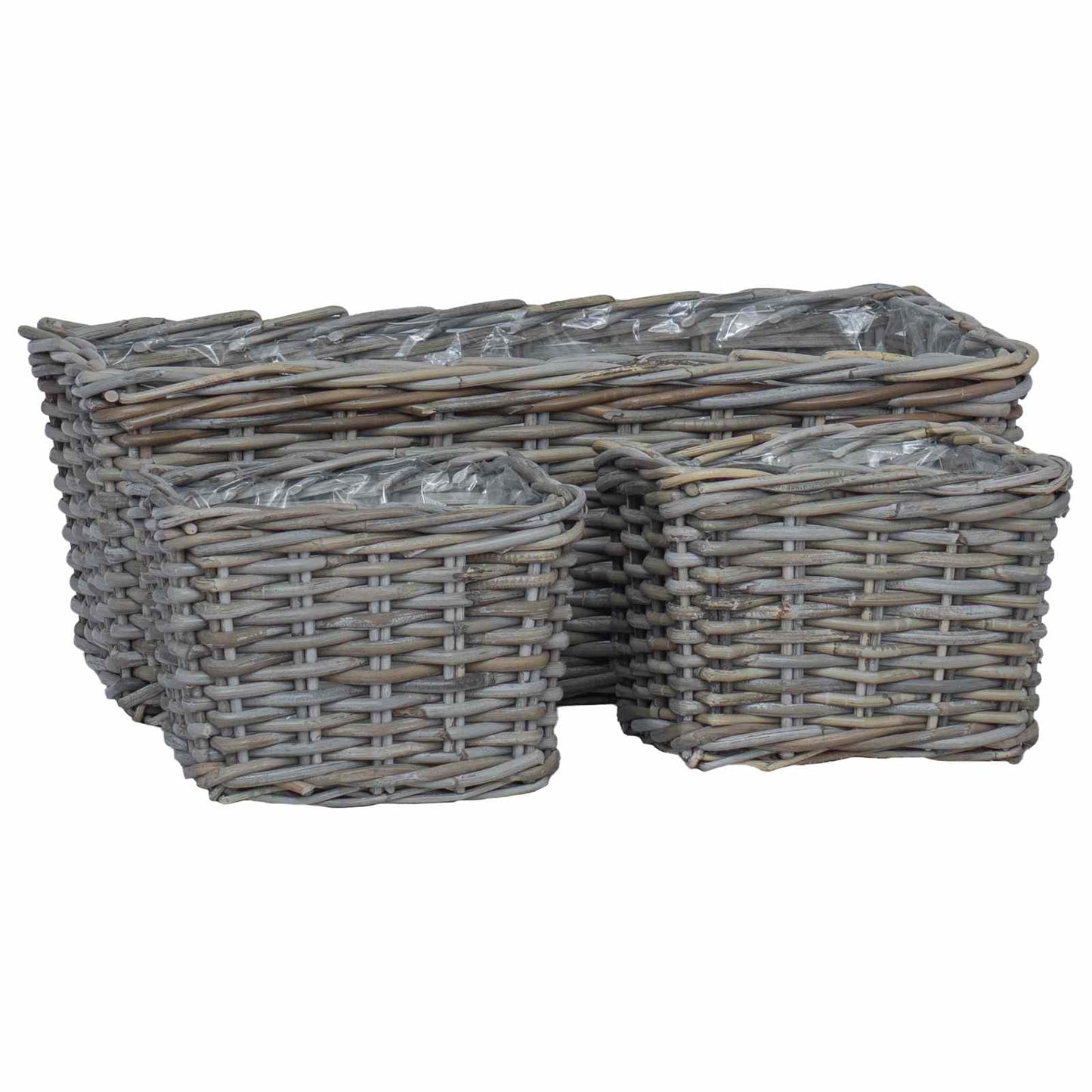 Blumentopfkorb Mit Speicher 3 Pcs Kubu Rattan