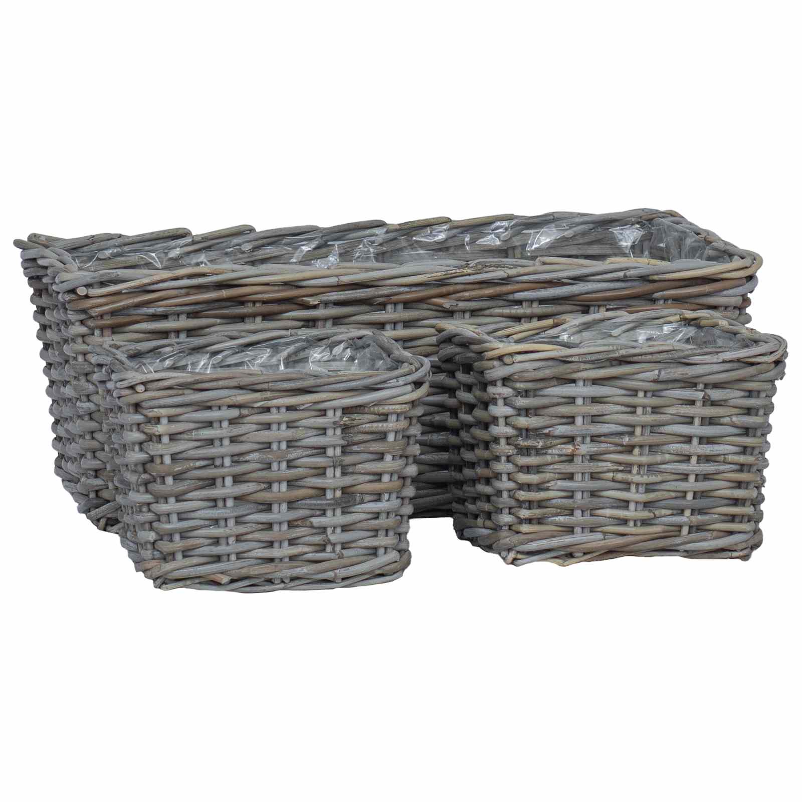 Blumentopfkorb Mit Speicher 3 Pcs Kubu Rattan