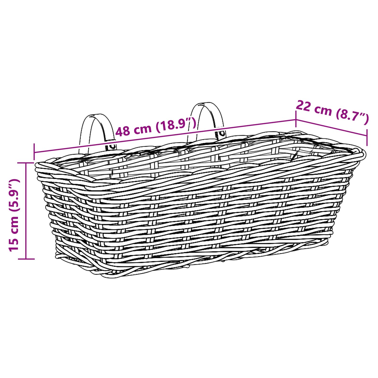 Hängender Blumentopf Korb 2 Pcs 48 X 22 X 15 Cm