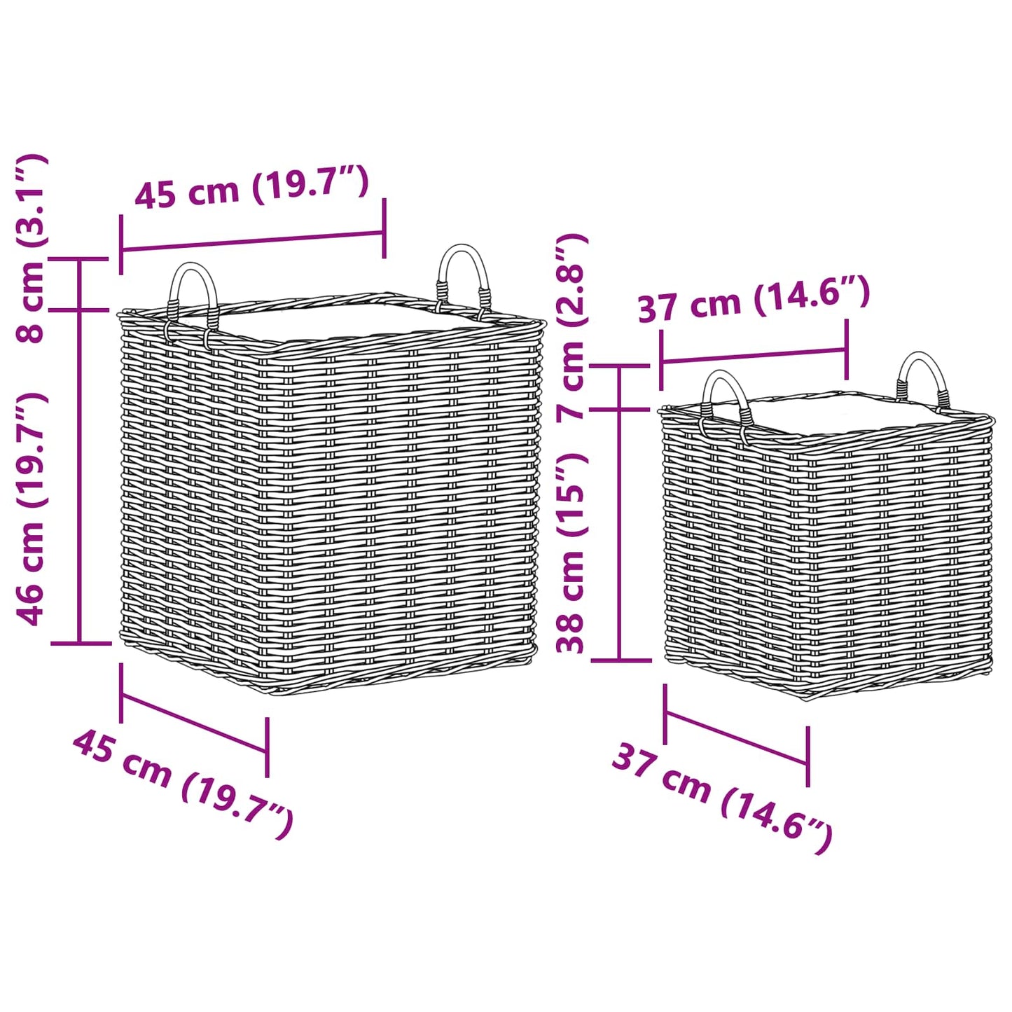 Pflanzer Korb Mit Speicher 2 Pcs Lacak Rattan