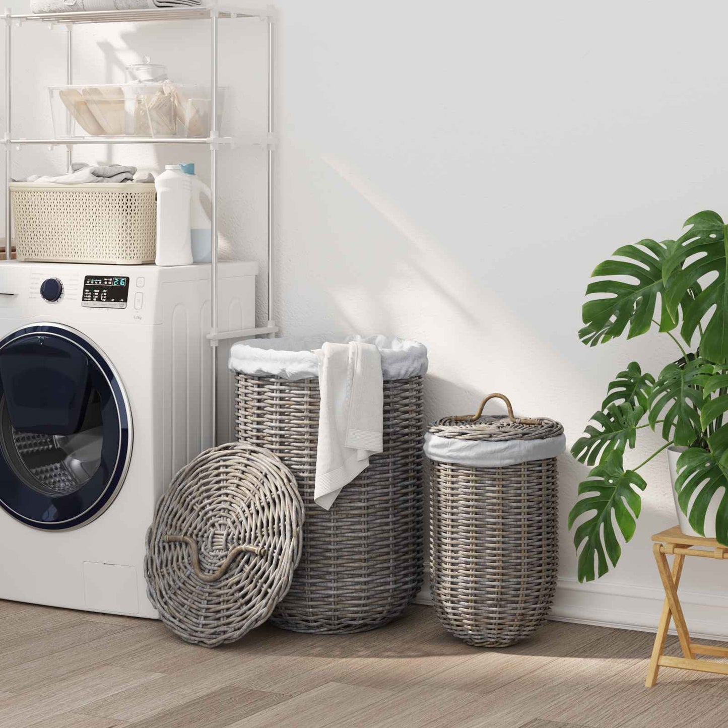 Wäschekorb Mit Deckel 2 Pcs Kubu Kubu Rattan