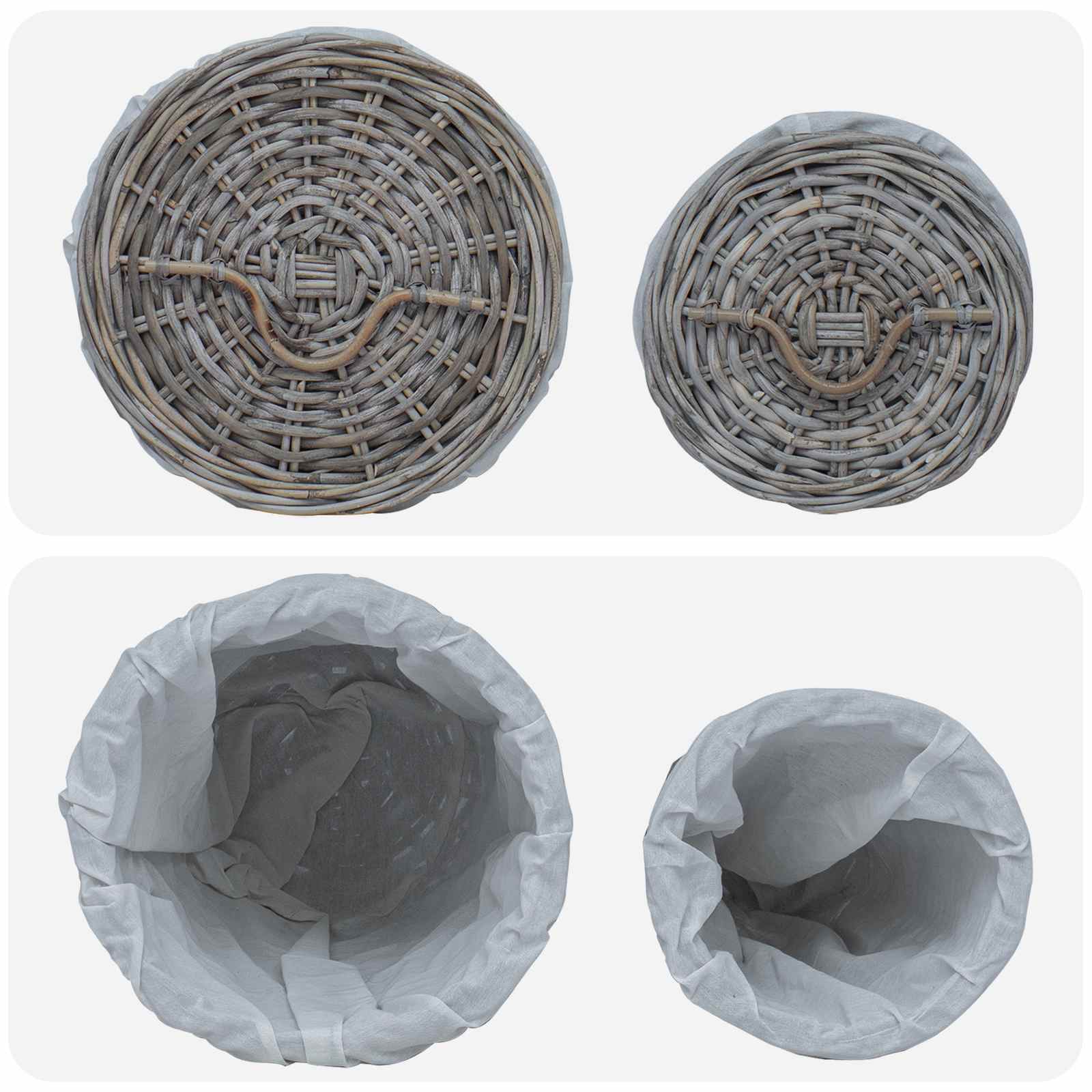 Wäschekorb Mit Deckel 2 Pcs Kubu Kubu Rattan
