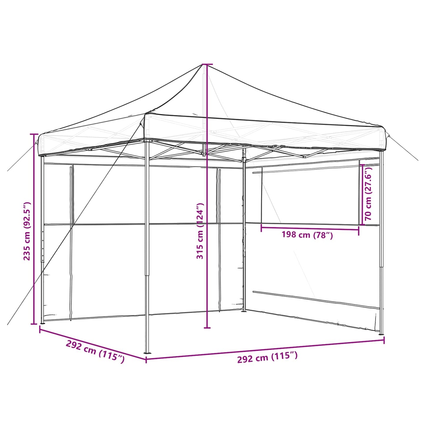 Party-Zelt 292 X 292 X 315 Cm Oxford-Stoff