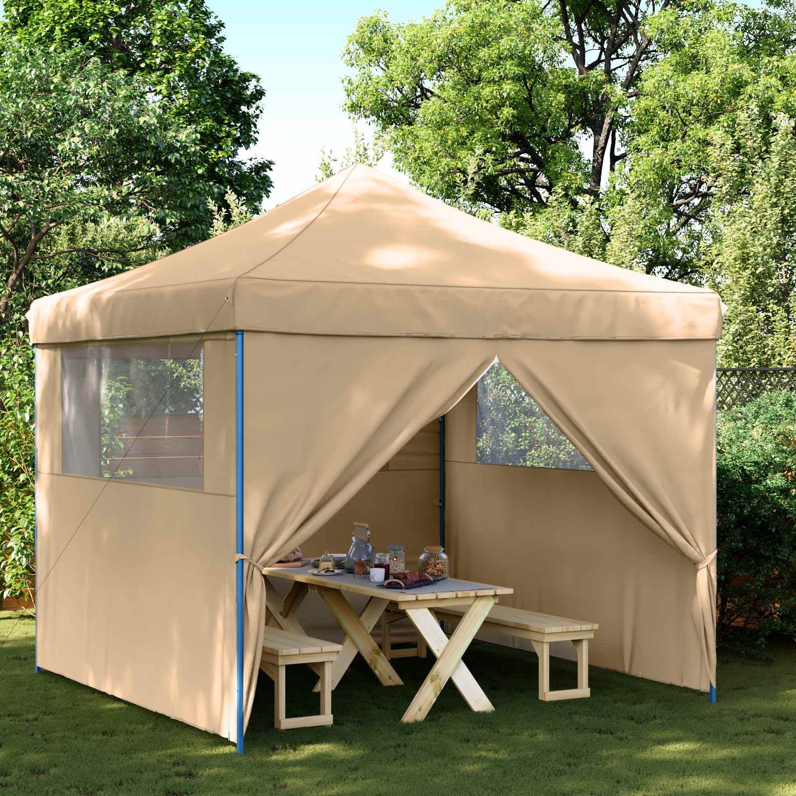 Profi-Partyzelt Faltbar 3 X 3 M Stahl