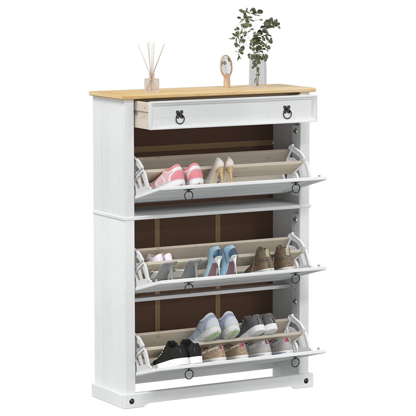 Schuhschrank Corona 99 X 32 X Massives Kiefernholz