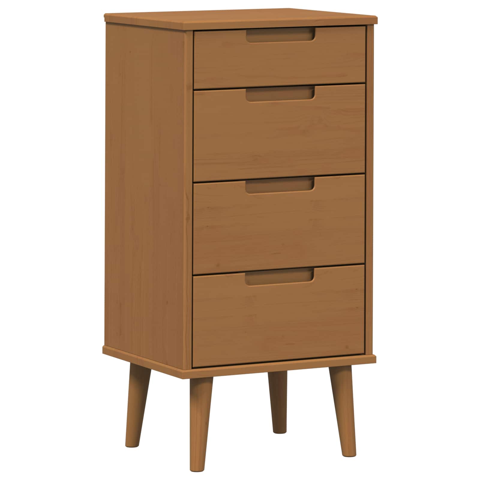 Kommode Molde 40 X 35 X 82 Cm Massives Kiefernholz