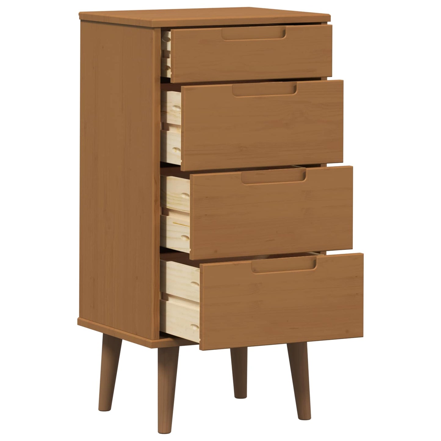 Kommode Molde 40 X 35 X 82 Cm Massives Kiefernholz