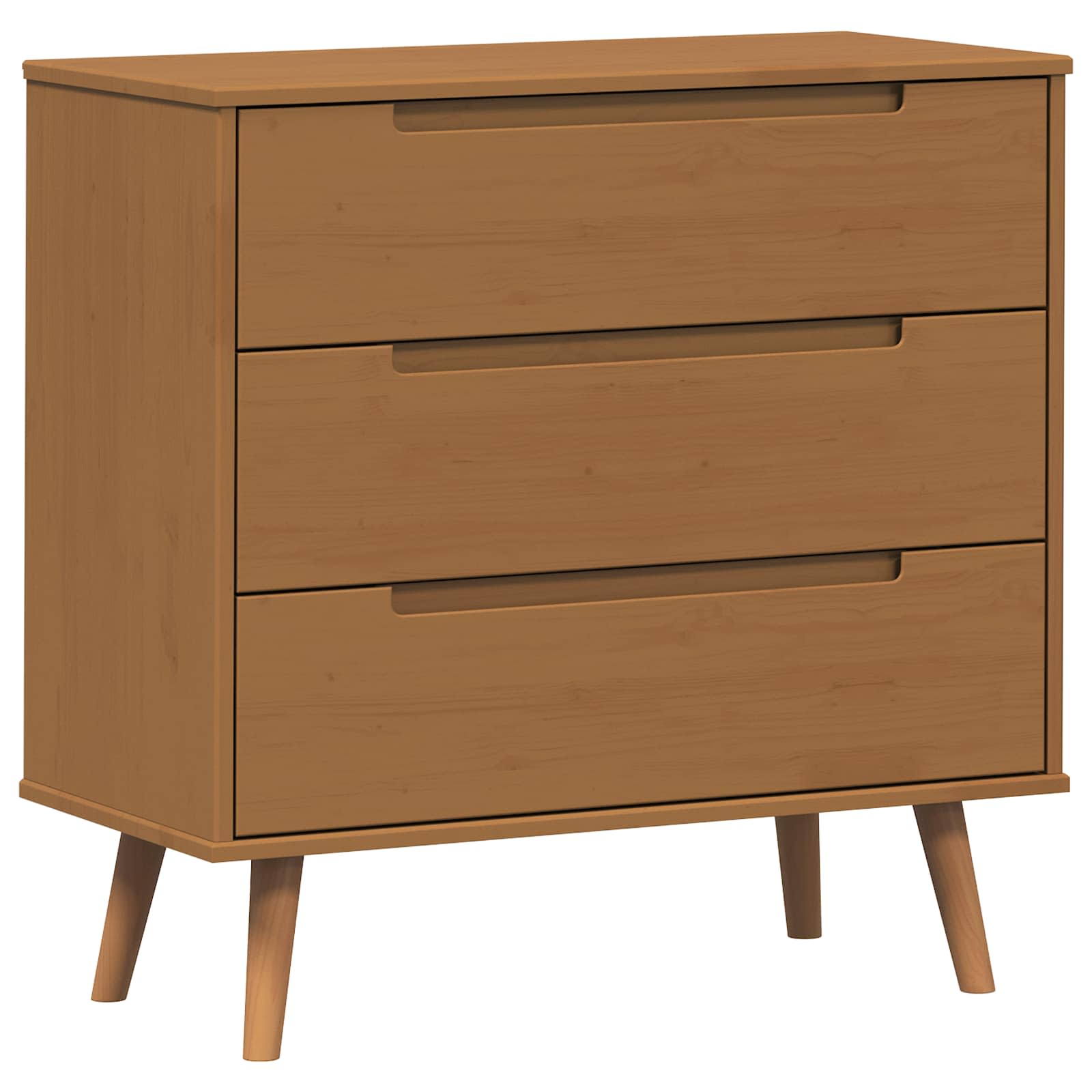 Kommode Molde 80 X 40 X 80 Cm Massives Kiefernholz