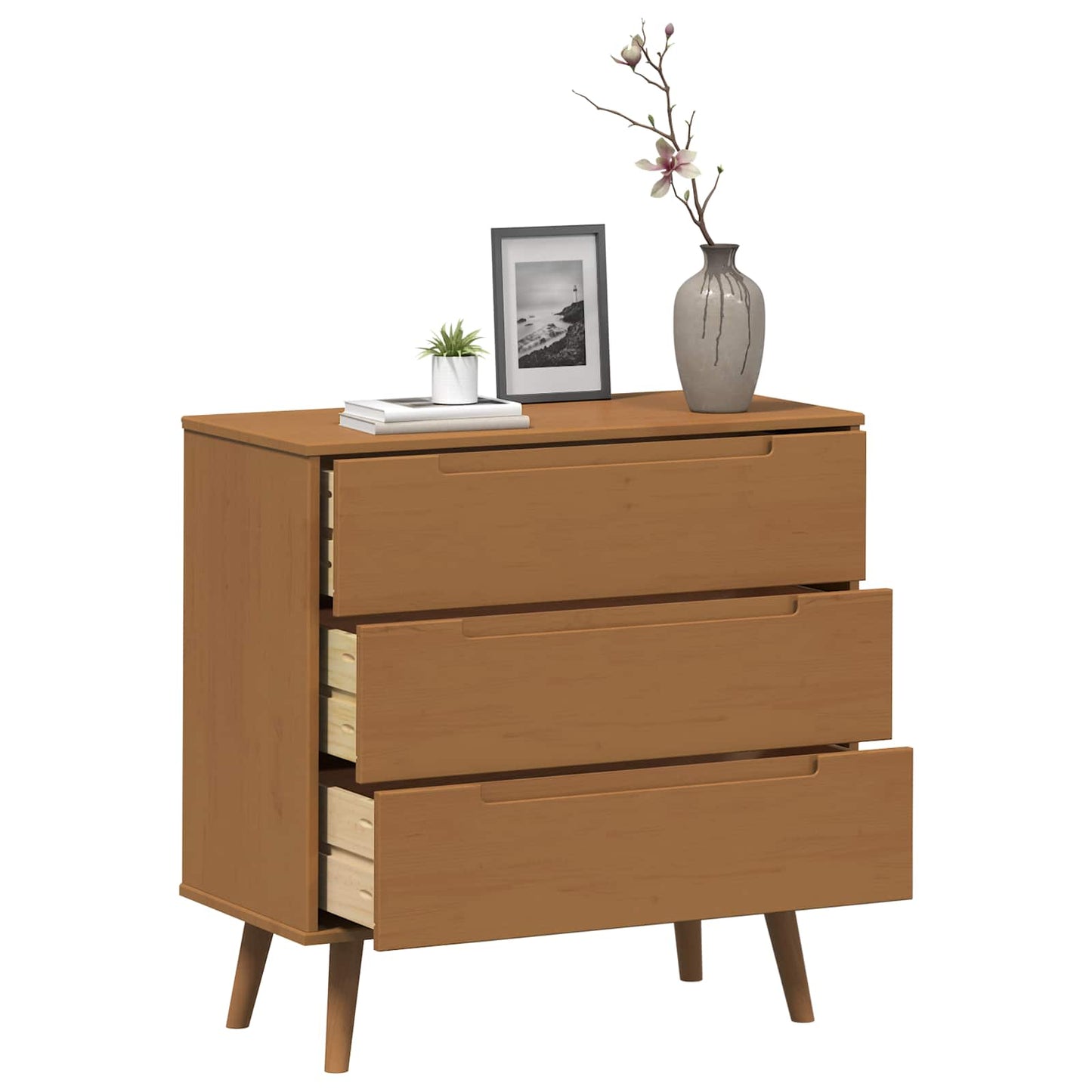 Kommode Molde 80 X 40 X 80 Cm Massives Kiefernholz
