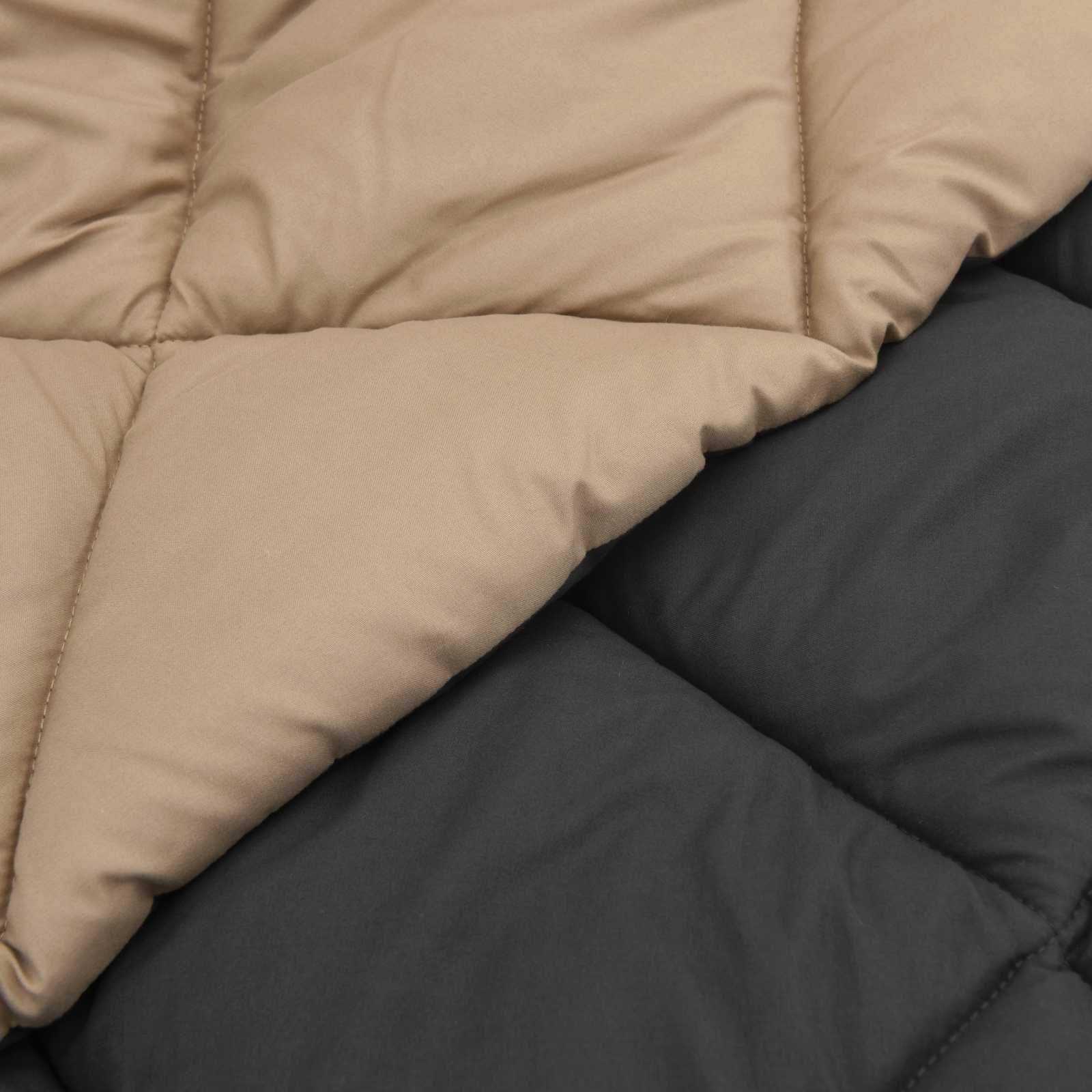 Sommerdecke 220 X 155 Cm Mikrofaser Anthrazit Und Taupe
