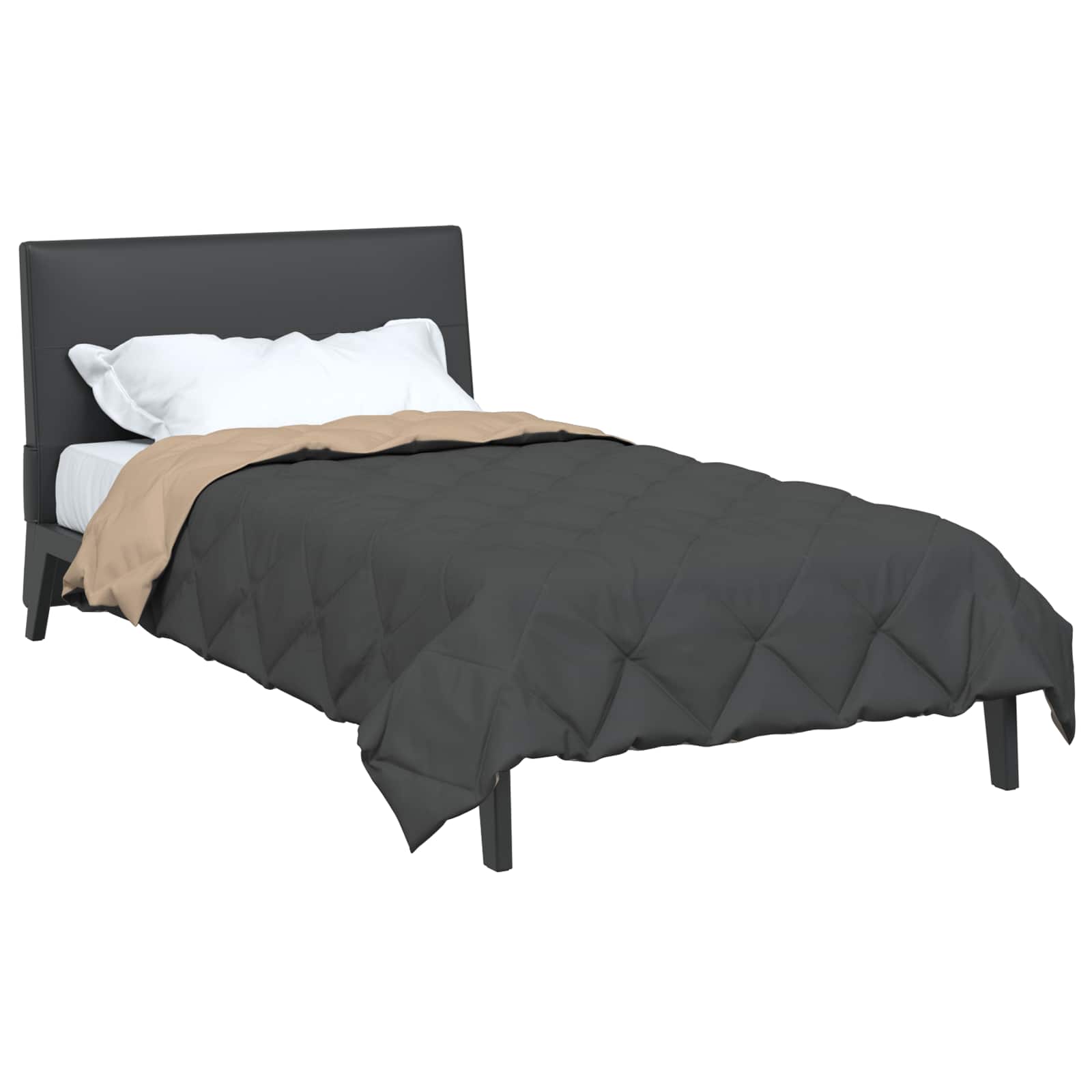 Sommerdecke 220 X 155 Cm Mikrofaser Anthrazit Und Taupe