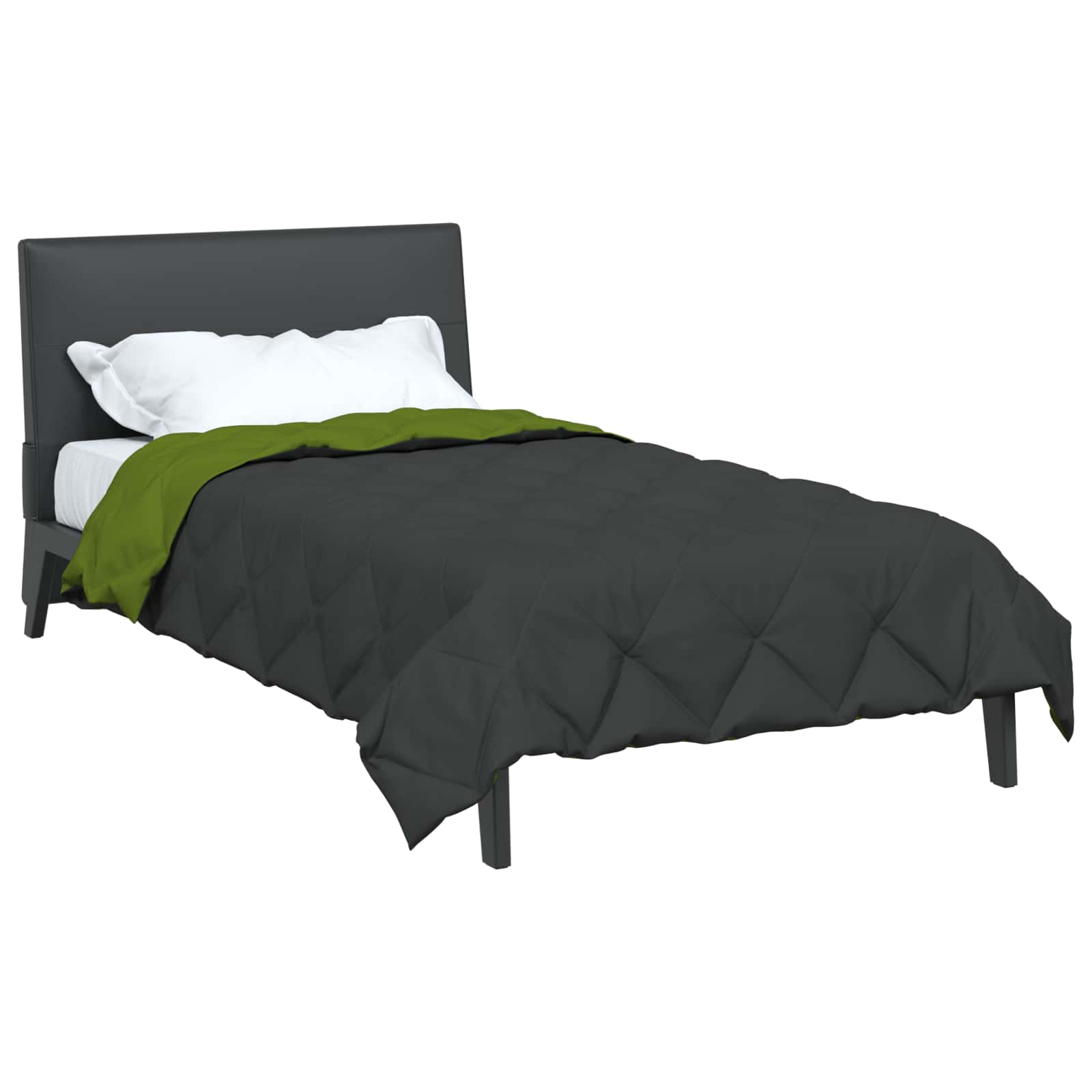 Sommerdecke 200 X 135 Cm Mikrofaser Grün Und Anthrazit