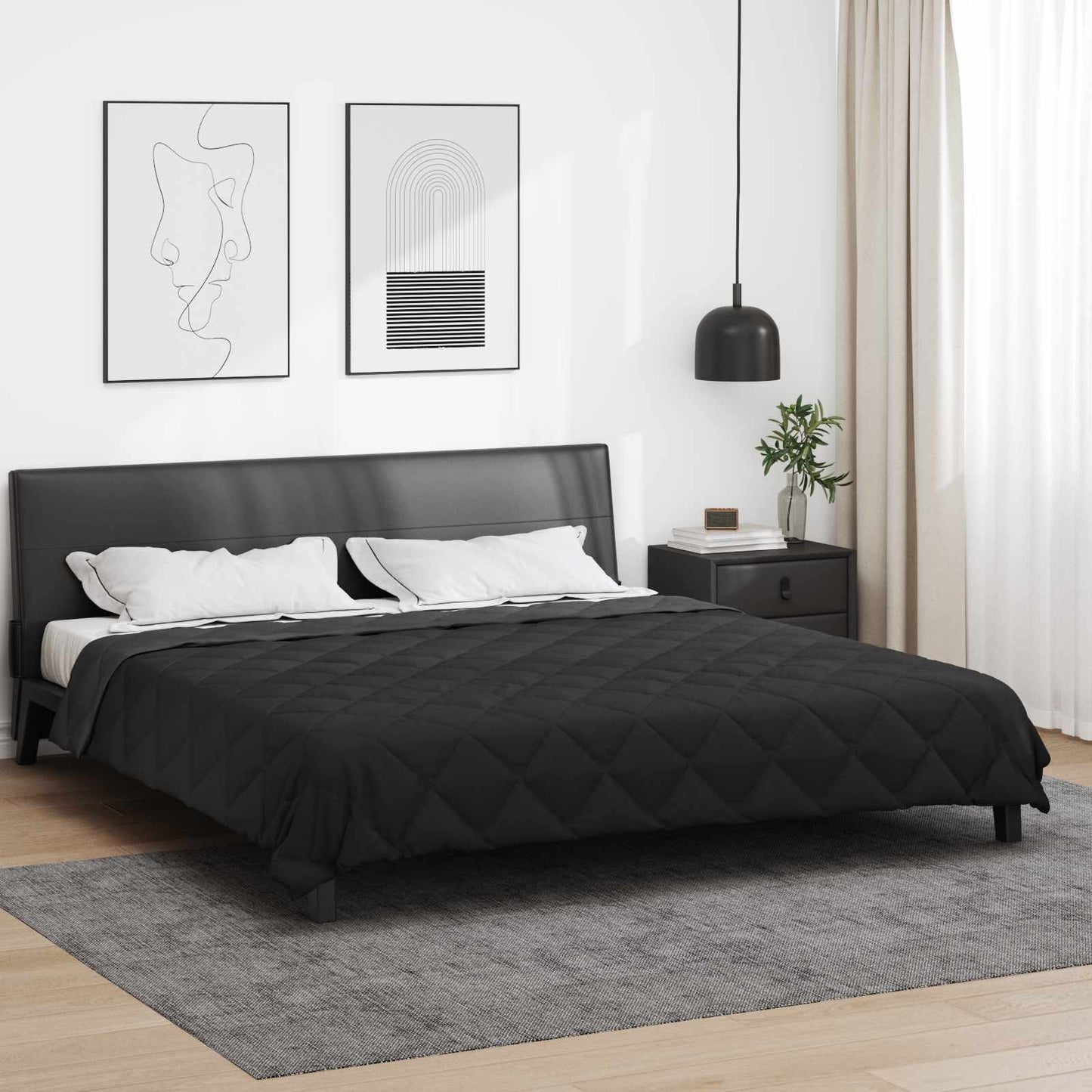 Sommerdecke Mikrofaser Schwarz Und Anthrazit