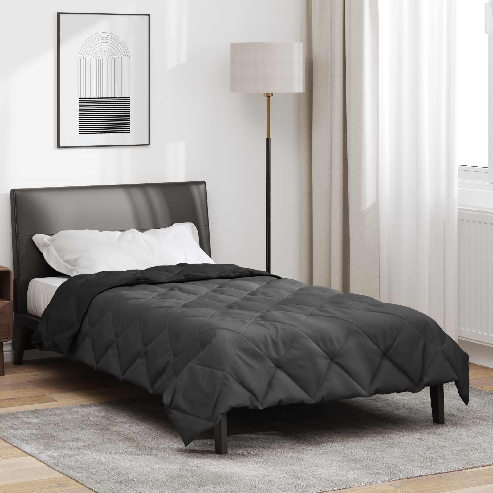 Sommerdecke Mikrofaser Schwarz Und Anthrazit