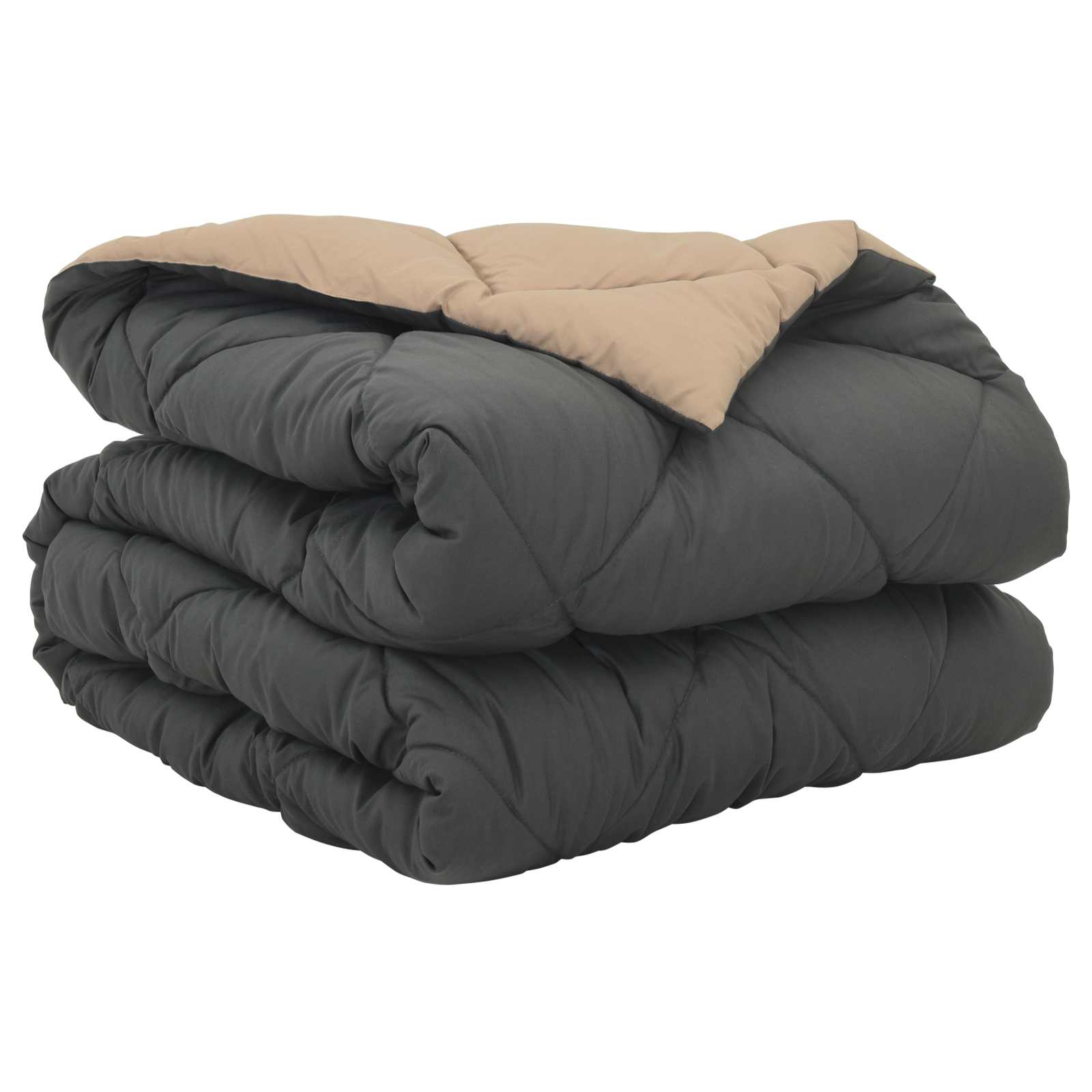 Ganzjahresbettdecke Mikrofaser Anthrazit Und Taupe