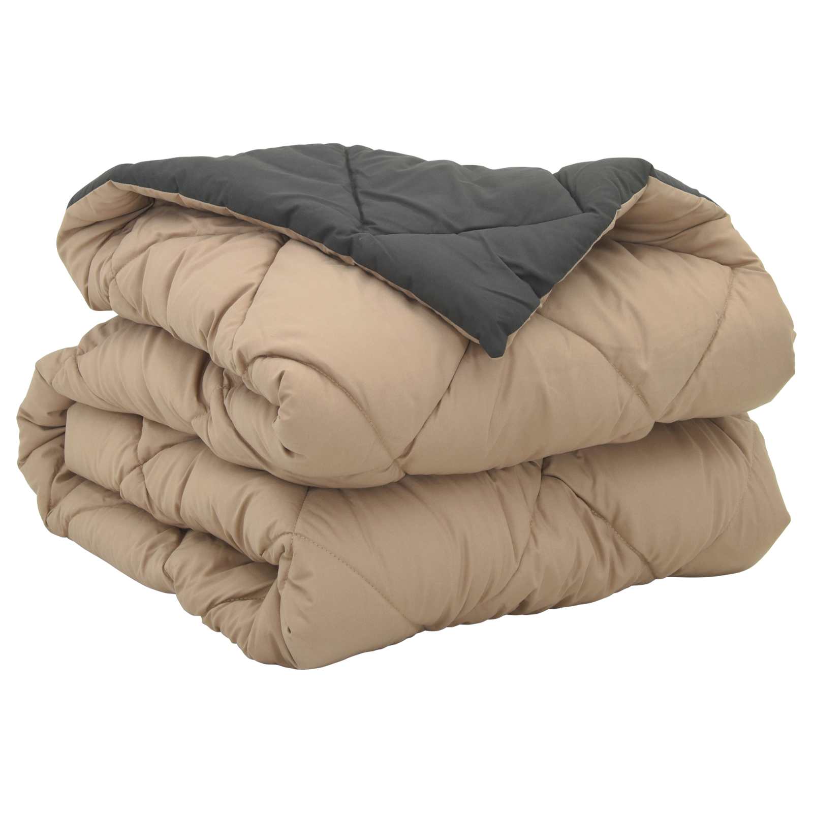 Ganzjahresbettdecke Mikrofaser Anthrazit Und Taupe