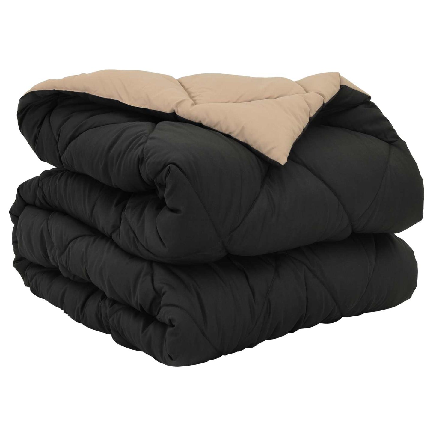 Ganzjahresbettdecke Mikrofaser Schwarz Und Taupe