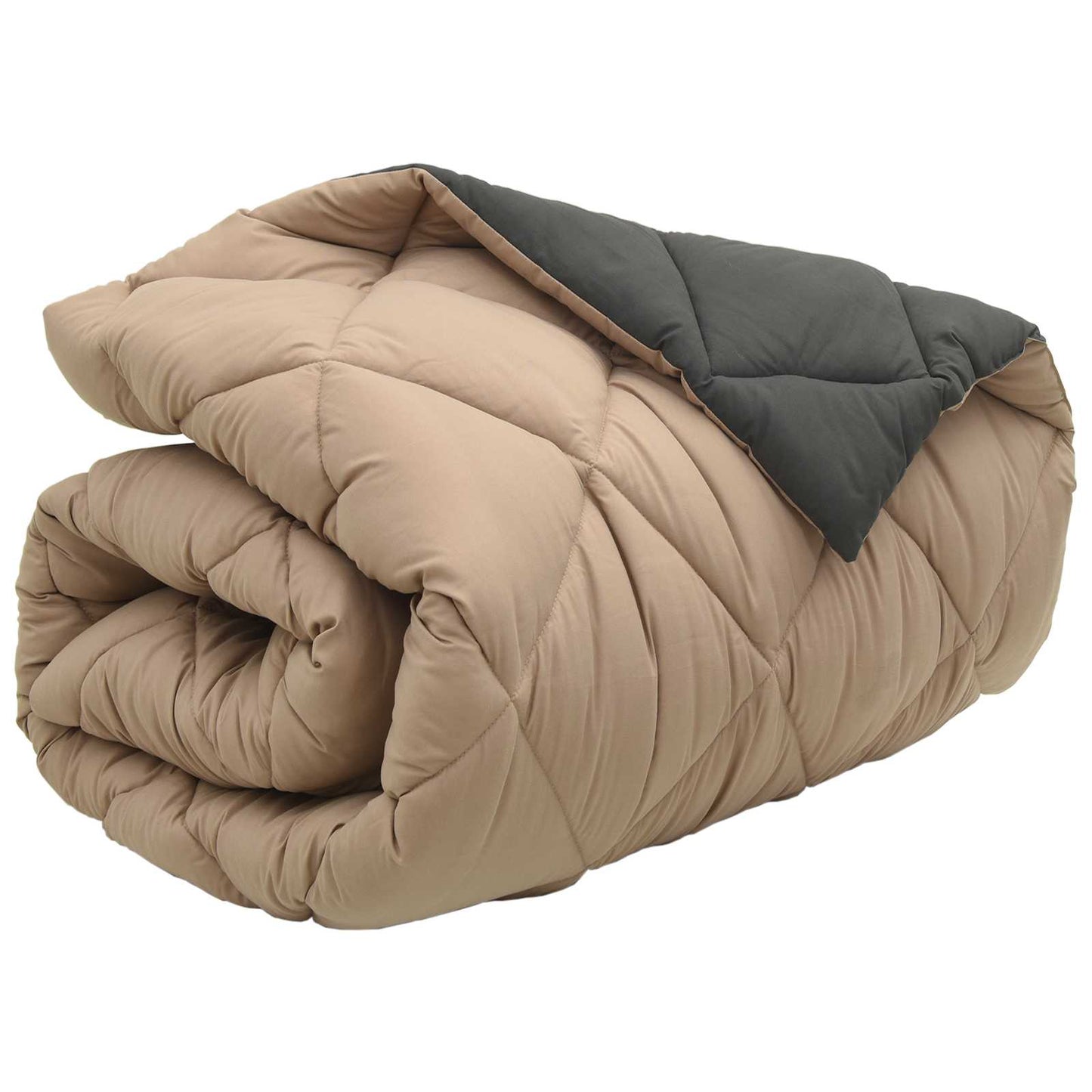 Winterbettdecke Mikrofaser Anthrazit Und Taupe