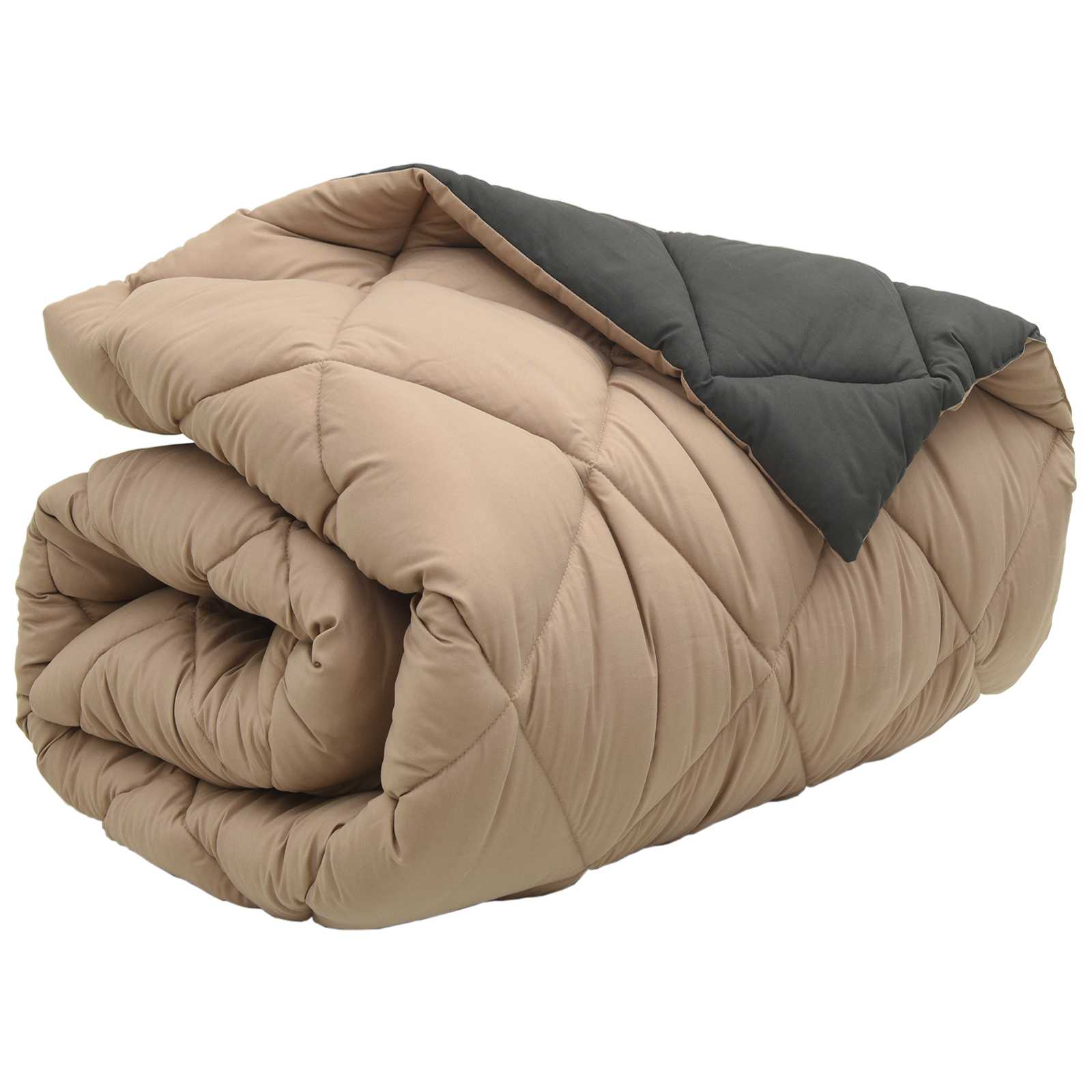 Winterbettdecke Mikrofaser Anthrazit Und Taupe