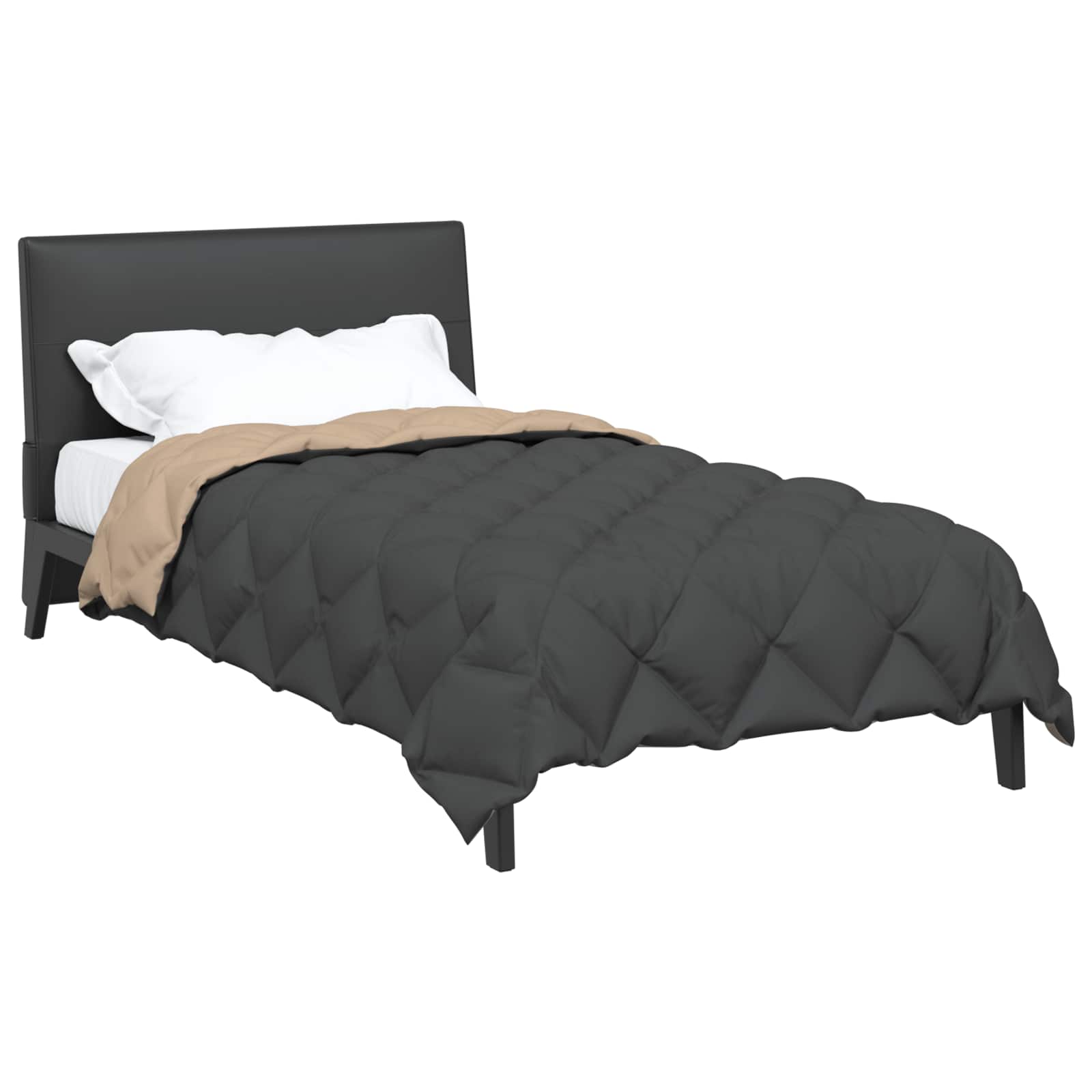 Winterbettdecke Mikrofaser Anthrazit Und Taupe