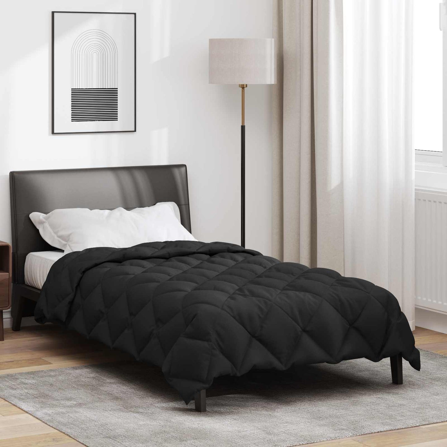 Winterbettdecke Mikrofaser Schwarz
