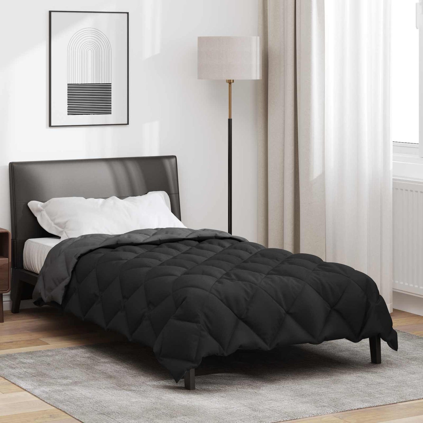 Winterbettdecke Mikrofaser Schwarz Und Anthrazit