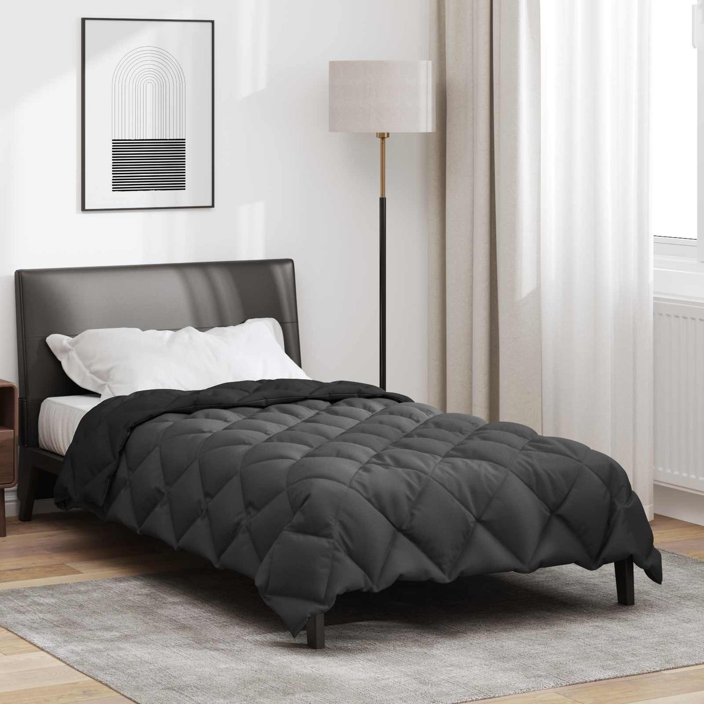 Winterbettdecke Mikrofaser Schwarz Und Anthrazit