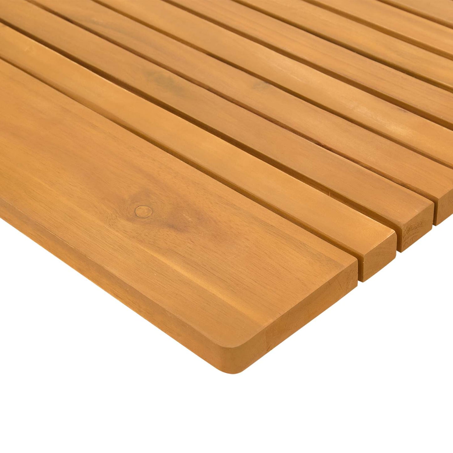 Badematte Uni Braun Massives Akazienholz