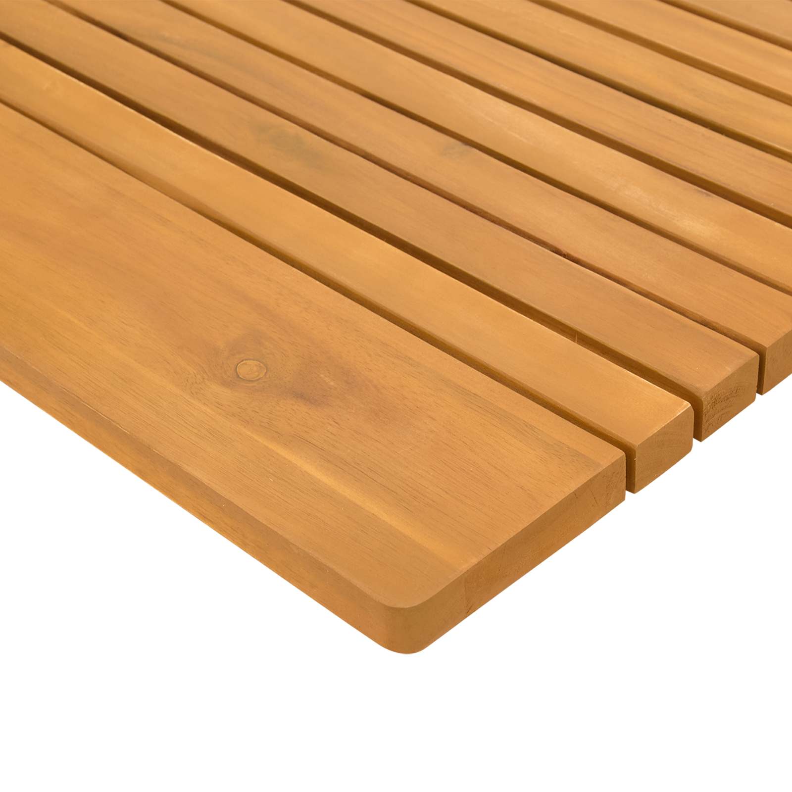 Badematte Uni Braun Massives Akazienholz