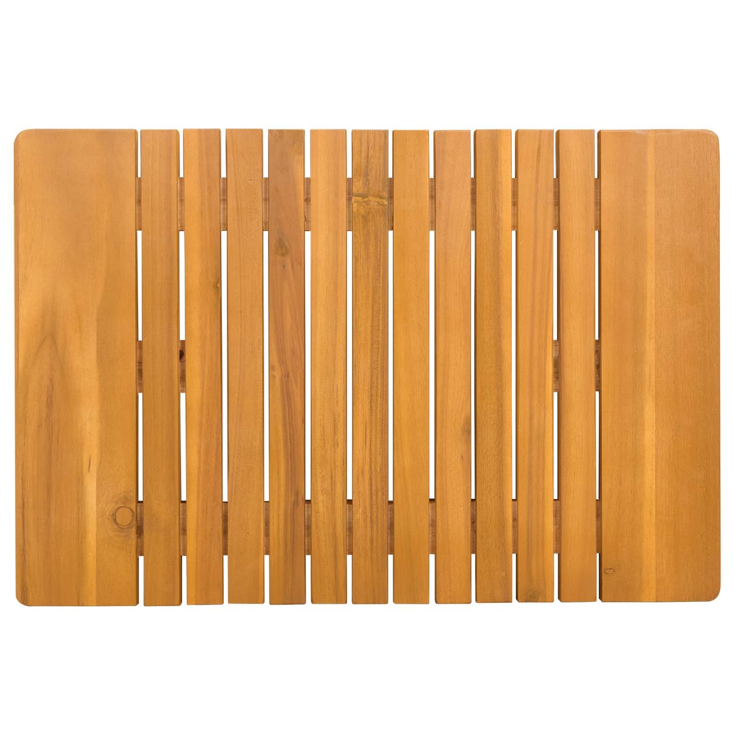 Badematte Uni Braun Massives Akazienholz