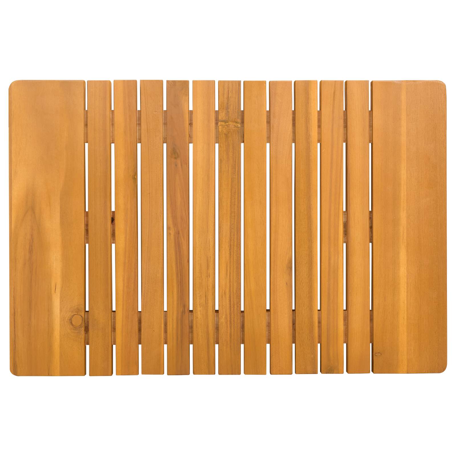 Badematte Uni Braun Massives Akazienholz