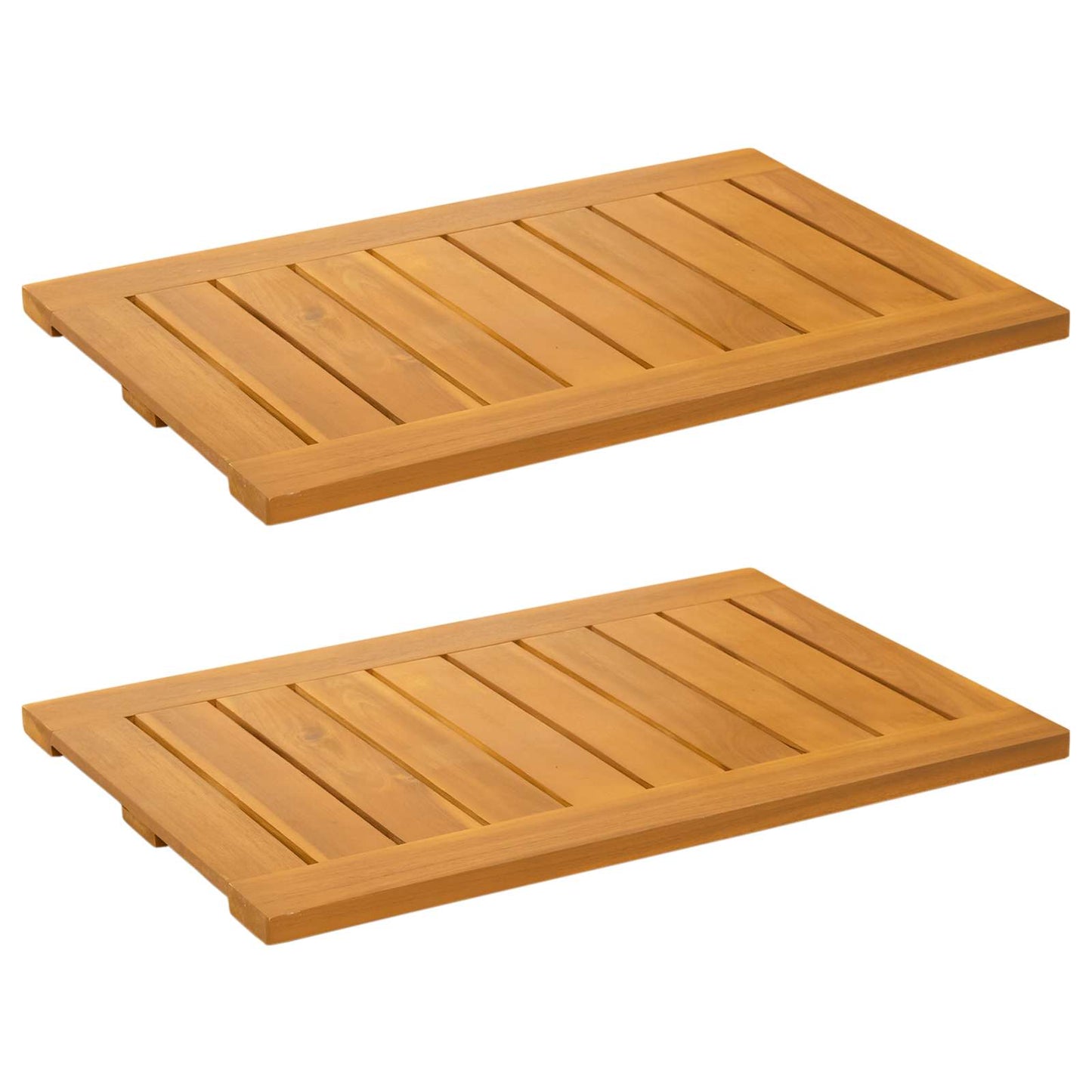 Badematte Uni Braun Massives Akazienholz