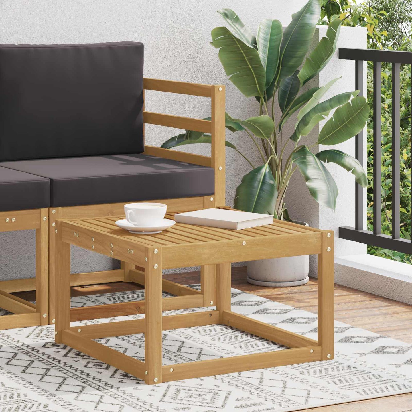 2 Stück Outdoor Mittelsofa Massivholz Akazie