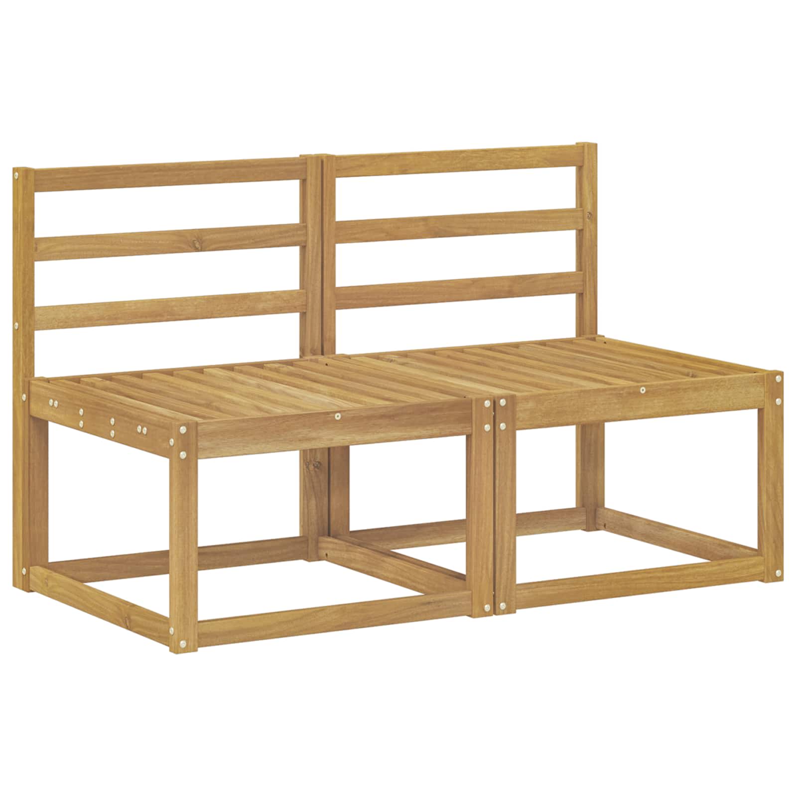 2 Stück Outdoor Mittelsofa Massivholz Akazie
