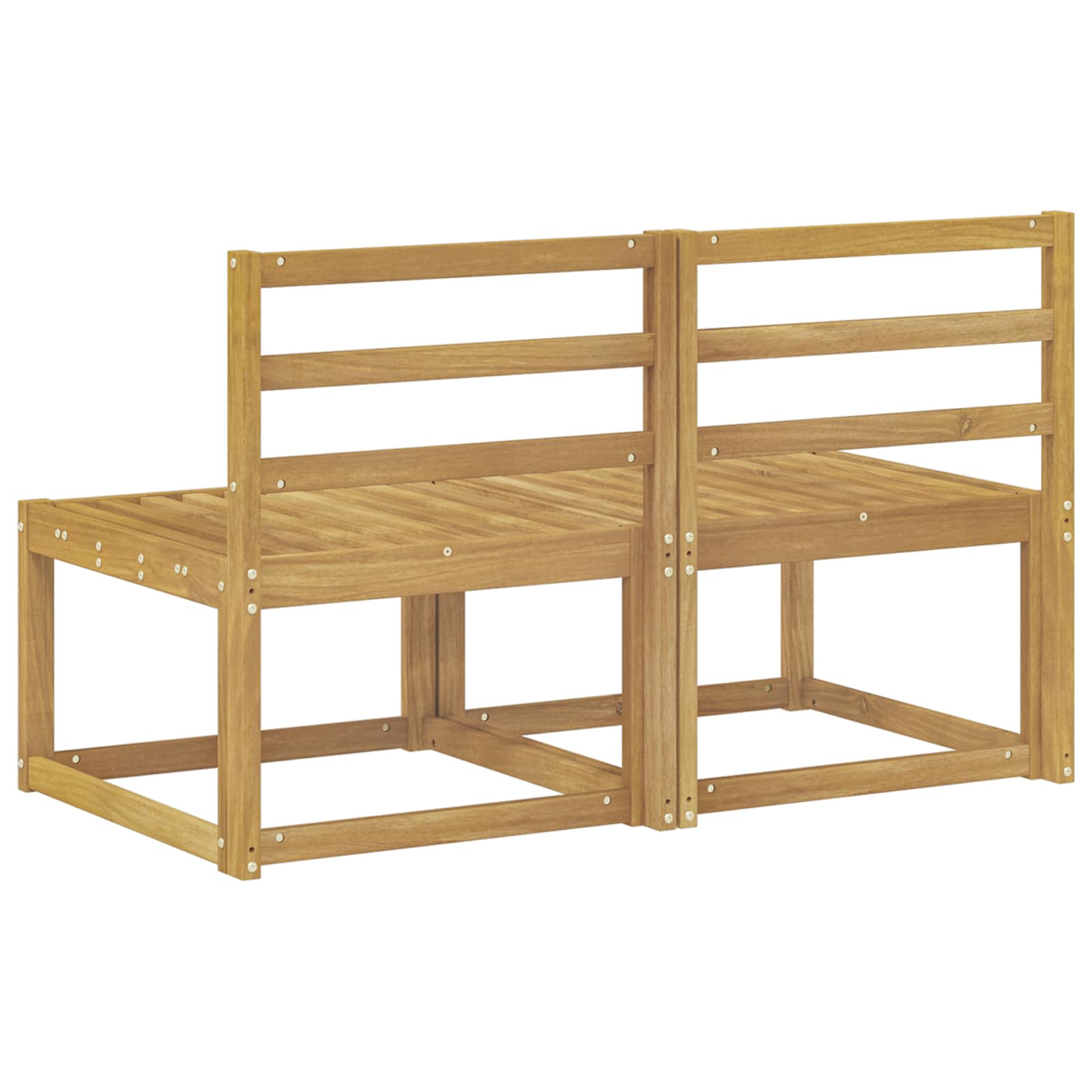 2 Stück Outdoor Mittelsofa Massivholz Akazie