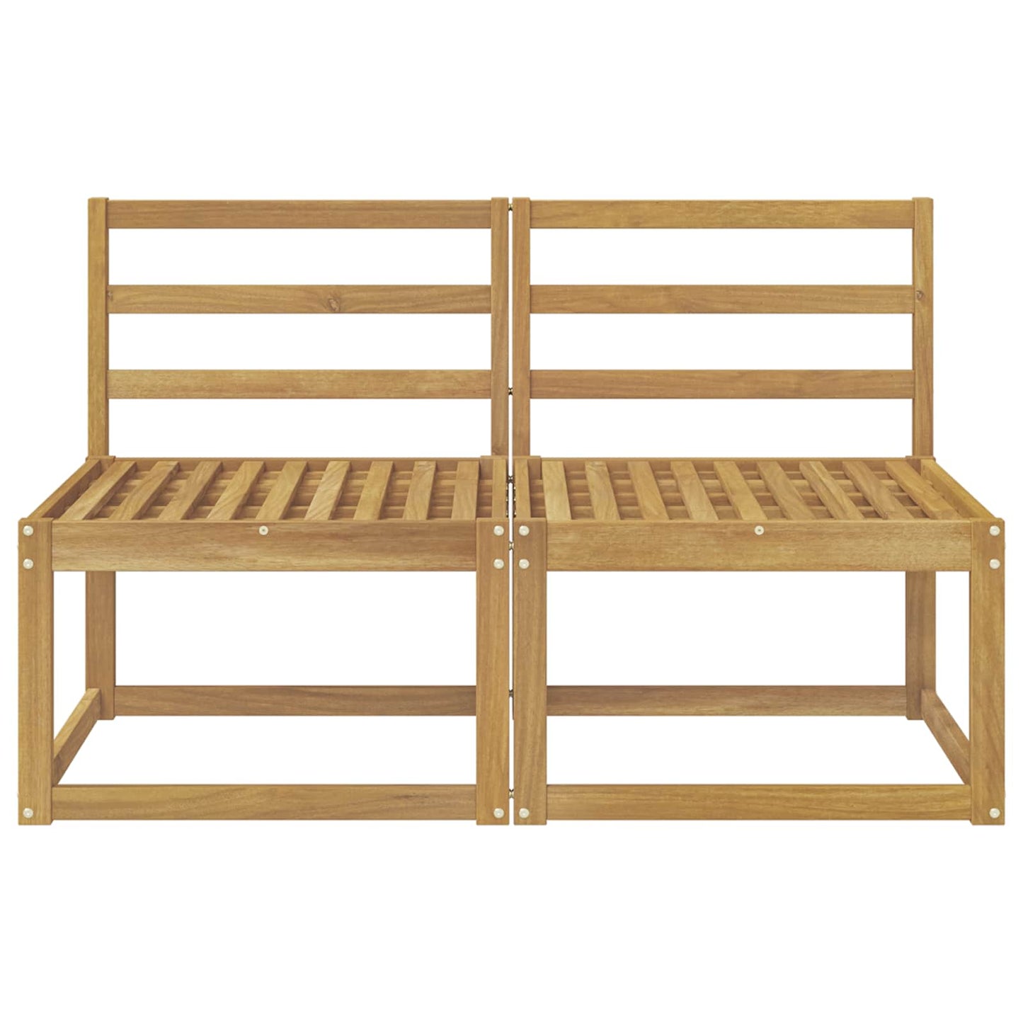 2 Stück Outdoor Mittelsofa Massivholz Akazie