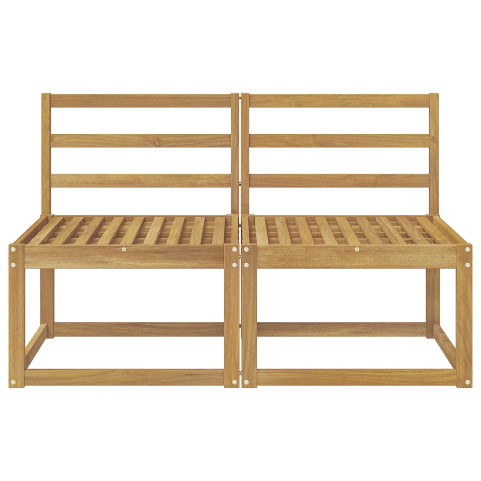 2 Stück Outdoor Mittelsofa Massivholz Akazie