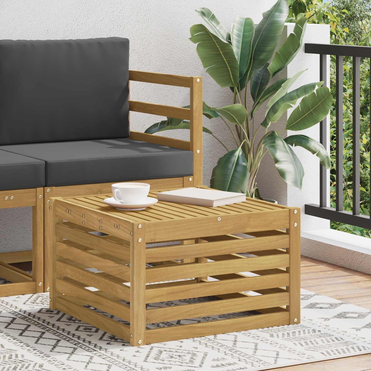 Outdoor Weiß 91 X 63 X 73 Cm Massivholz Akazie