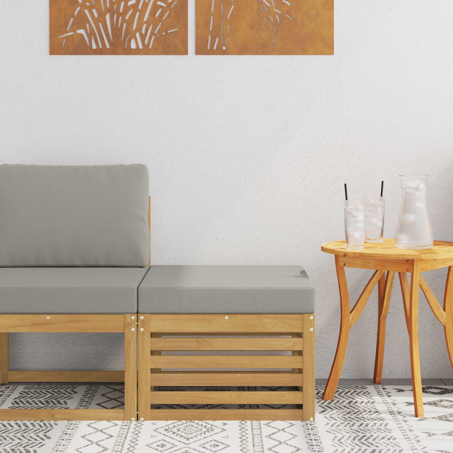 Outdoor Weiß 91 X 63 X 73 Cm Massivholz Akazie