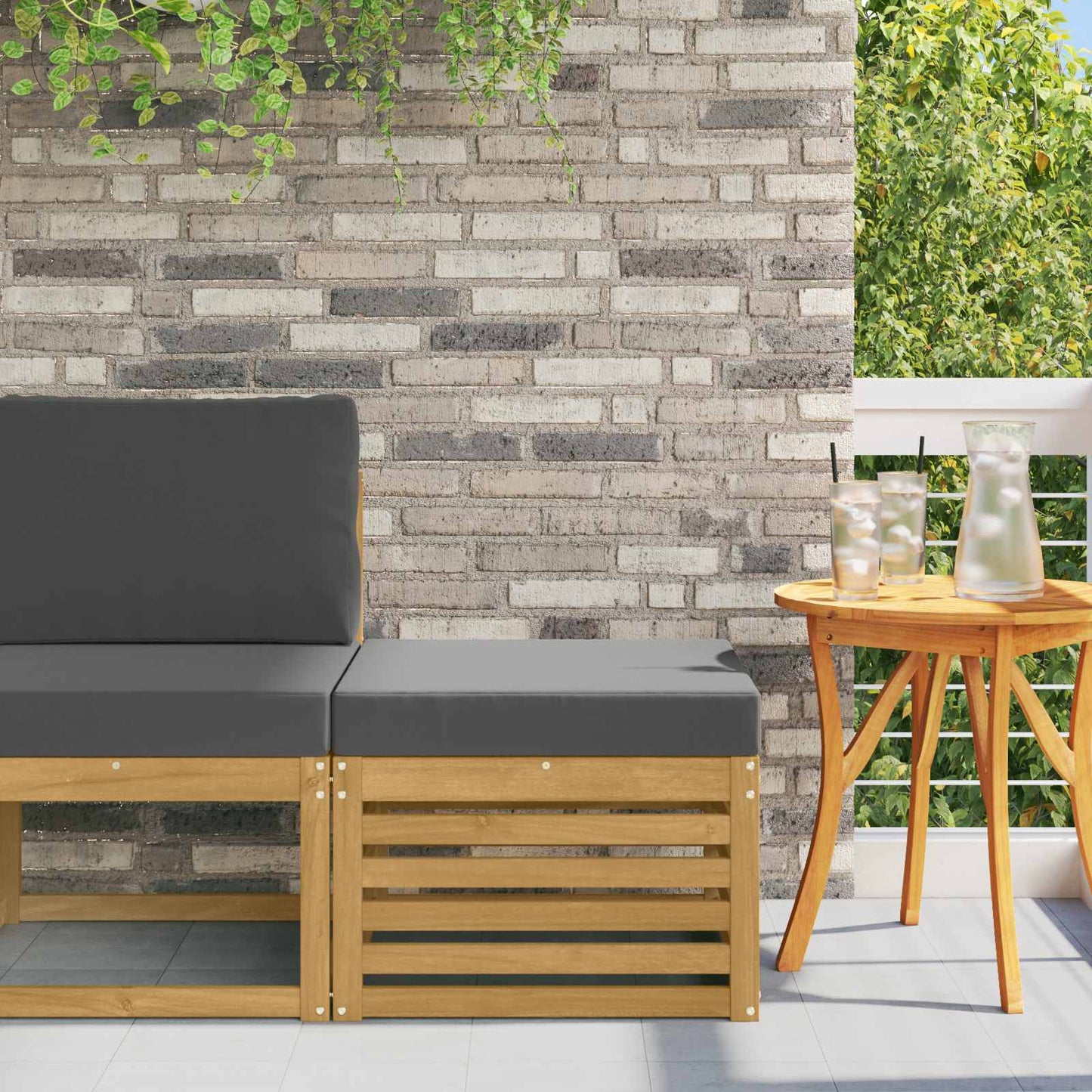 Outdoor Weiß 91 X 63 X 73 Cm Massivholz Akazie