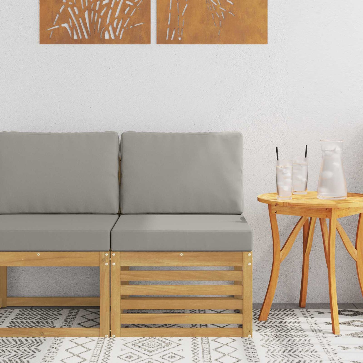 Outdoor Weiß 91 X 63 X 73 Cm Massivholz Akazie